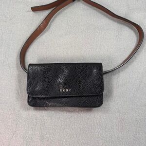 DKNY Black Pebbled Leather Crossbody Bag Women's Adjustable Strap Purse